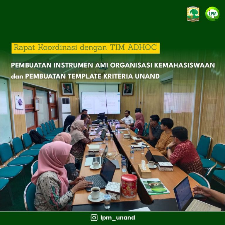 Rapat Koordinasi dengan Tim ADHOC Pembuatan Instrumen AMI Organisasi Kemahasiswaan Dan Tim ADHOC Pembuatan Template Kriteria Unand