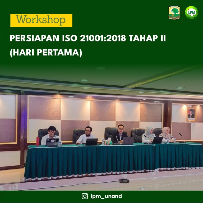 Workshop Persiapan ISO 21001 2018 Tahap 2 Hari Pertama