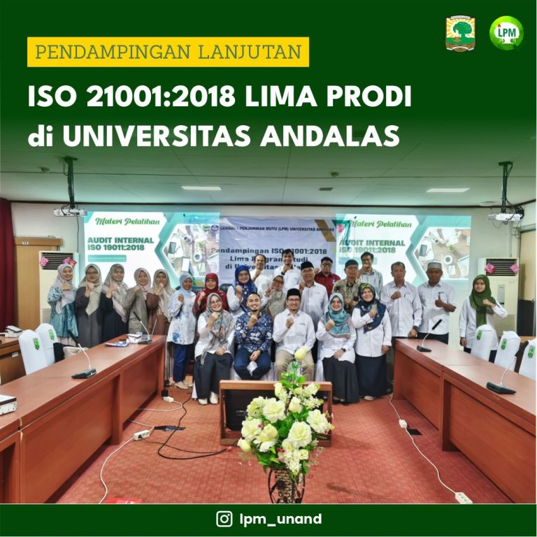 Pendampingan Lanjutan ISO 21001 Lima Prodi di Universitas Andalas