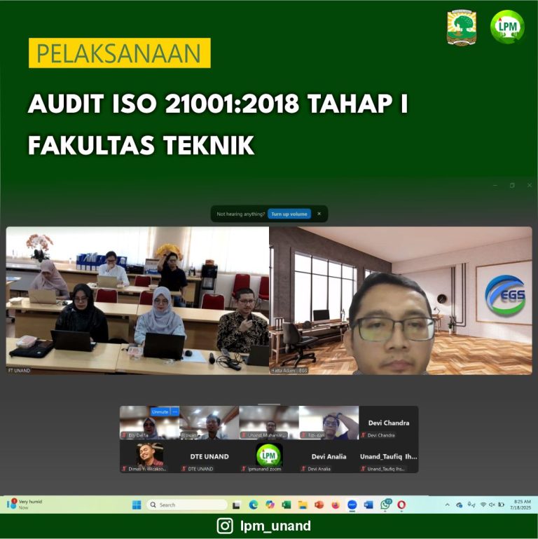 Pelaksanaan Audit ISO 21001 Tahap I Fakultas Teknik