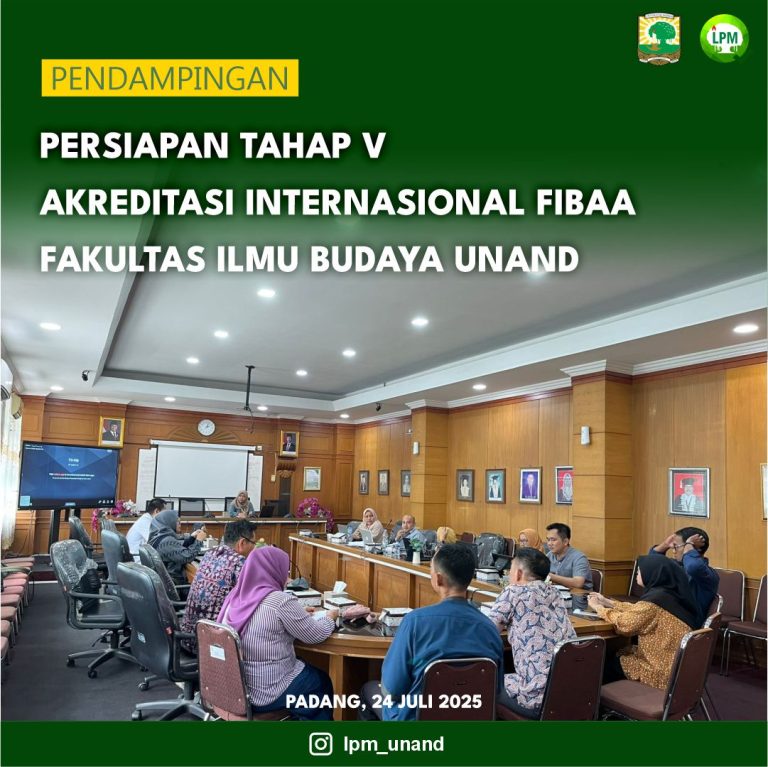 Pendampingan Persiapan Tahap V Akreditasi Internasional FIBAA FIB UNAND