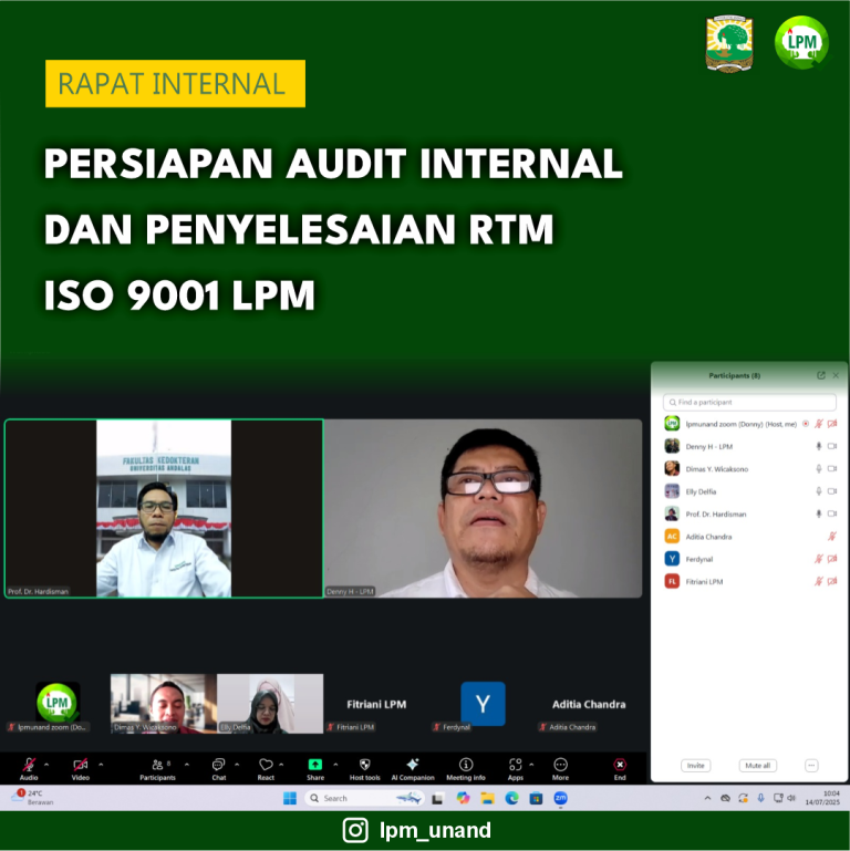 Persiapan Audit Internal dan Penyelesaian RTM ISO 9001 LPM