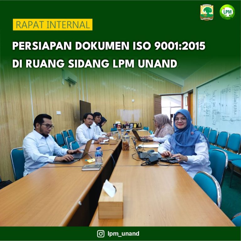 Rapat Internal Persiapan Dokumen ISO 9001 di Ruang Sidang LPM UNAND