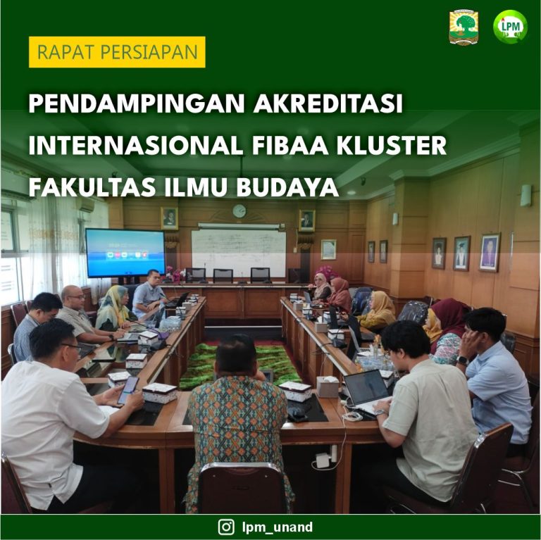 Rapat Persiapan Pendampingan Akreditasi Internasional FIBAA Kluster Ilmu Budaya di Ruang Sidang Fak. Ilmu Budaya.