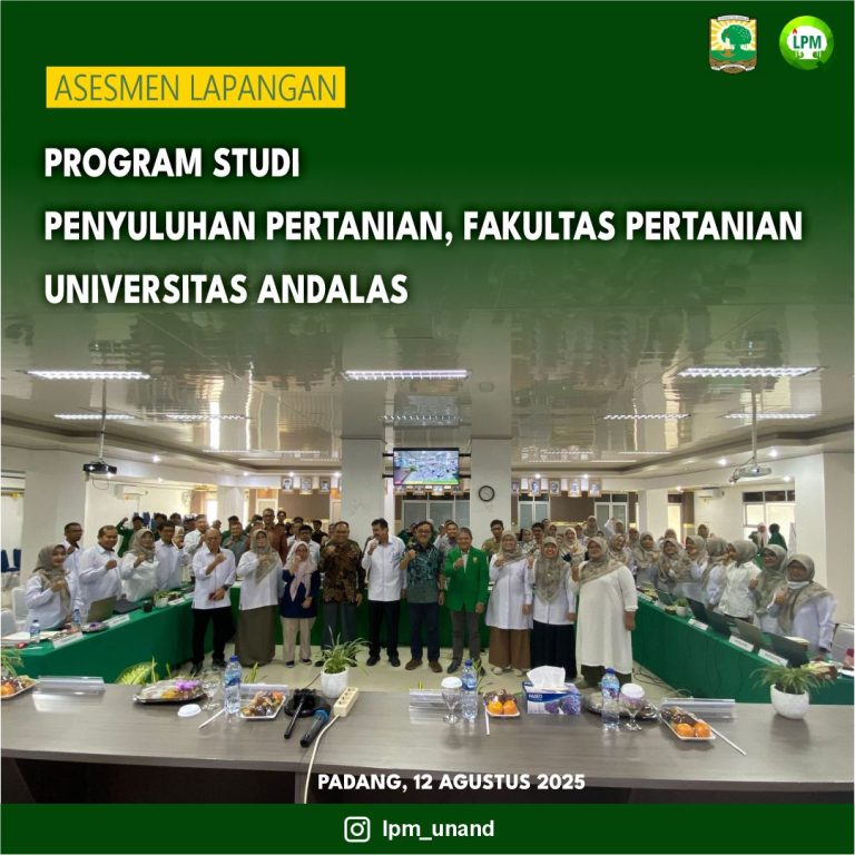 Asesmen Lapangan Program Studi Penyuluhan Pertanian di Fakultas Pertanian Universitas Andalas