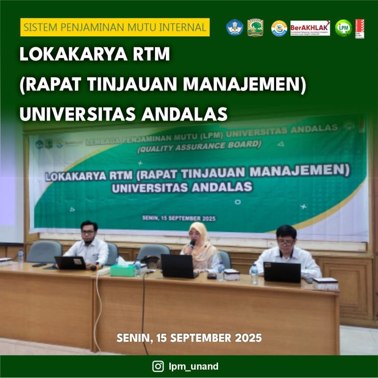 Lokakarya RTM (Rapat Tinjauan Manajemen) Universitas Andalas