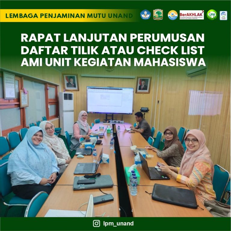 Rapat lanjutan perumusan daftar tilik atau check list ami unit kegiatan mahasiswa