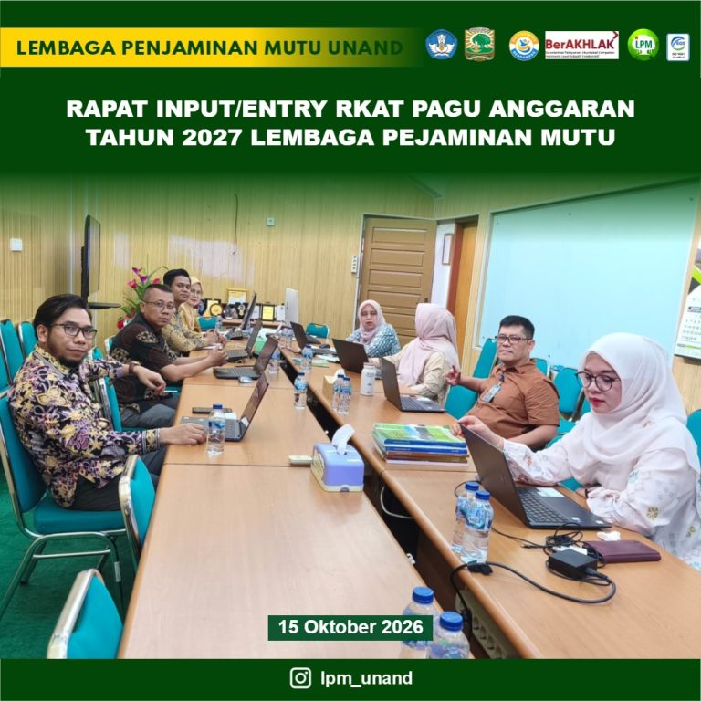 Rapat Input entry RKAT pagu anggaran tahun 2027 Lembaga Penjaminan Mutu